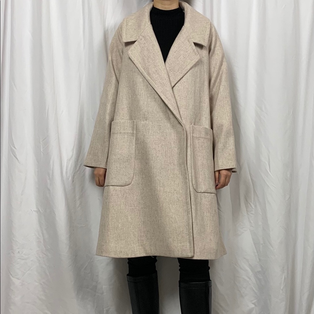 Korean Fashion Womens Wool Blend Coat